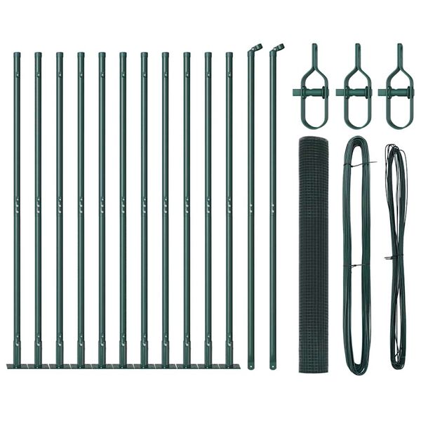 vidaXL Poteau de cl&ocirc;ture. Vert 25 x 0,8 m (maille 25 x 25 mm)