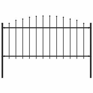 vidaXL Cl&ocirc;ture de jardin Woerden avec pointe en acier noir 170 x 75 cm