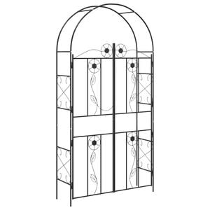 vidaXL Arche de jardin Noir 115 x 37 x 226 cm Acier