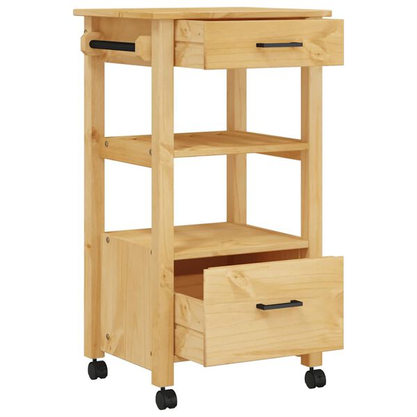 vidaXL Chariot de cuisine MONZA 48x40x88,5 cm bois massif de pin