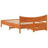 vidaXL Cadre de lit avec tiroirs cire marron 135x190cm bois pin massif