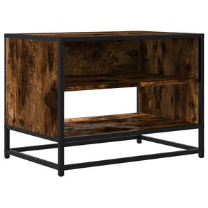 vidaXL Meuble TV ch&ecirc;ne fum&eacute; 61x40x46 cm bois d'ing&eacute;nierie et m&eacute;tal