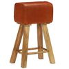 vidaXL Chaises de bar lot de 2 cuir v&eacute;ritable bois de manguier solide