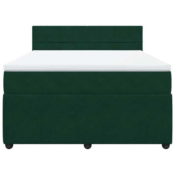 vidaXL Sommier &agrave; lattes de lit et matelas Vert fonc&eacute; 160x200cm Velours