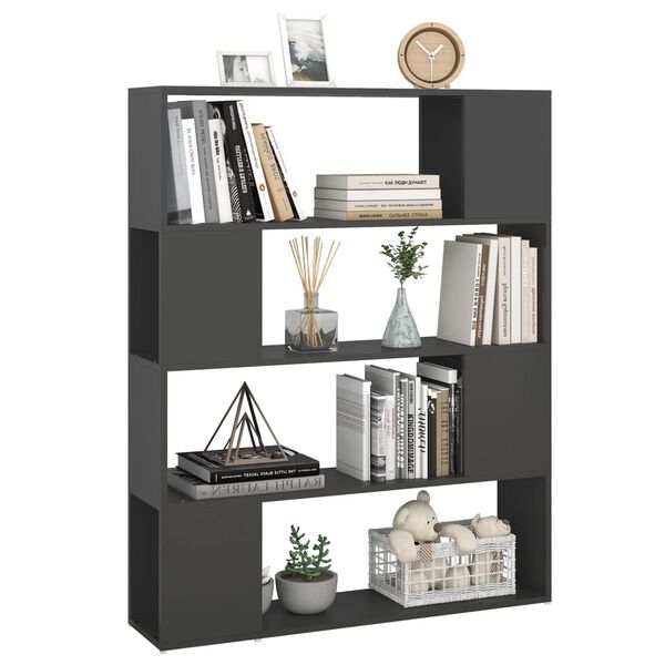 vidaXL Biblioth&egrave;que/S&eacute;parateur de pi&egrave;ce Gris 100x24x124 cm