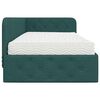 vidaXL Cadre de lit d'angle avec matelas Vert fonc&eacute; 90 x 200 cm tissu