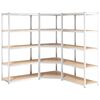 vidaXL &Eacute;tag&egrave;re &agrave; 5 niveaux 3 pcs Argent&eacute; Acier et bois ing&eacute;nierie