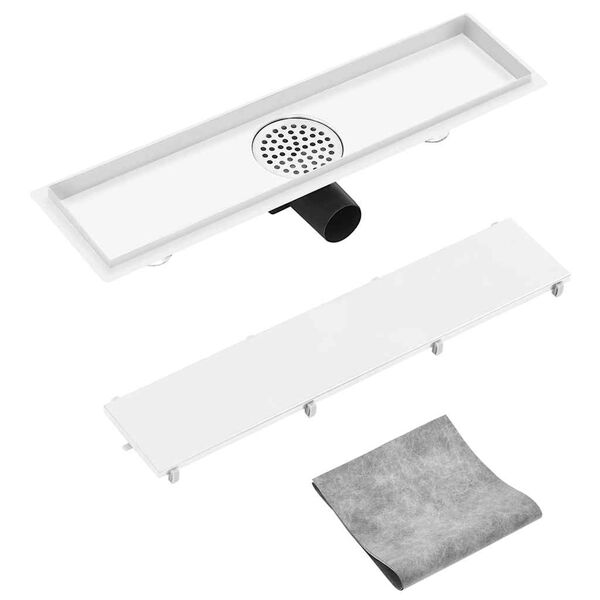 vidaXL Drain de douche avec couvercle 2 en 1 53x14 cm Acier inoxydable