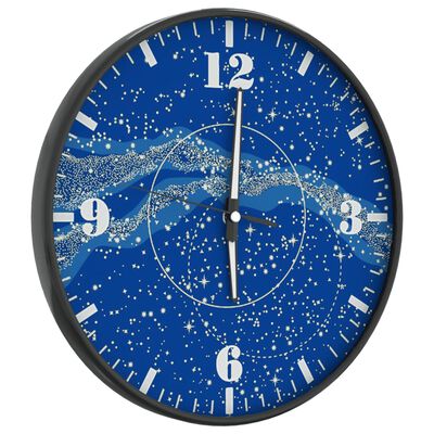 vidaXL Horloge murale et échelles et aiguilles lumineuses bleu Ø30 cm