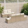 vidaXL Ensemble de canap&eacute; de jardin 6 pcs Beige et cr&egrave;me polyrotin