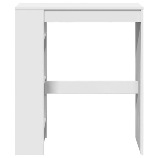 vidaXL Table de bar et &eacute;tag&egrave;res blanc 90x40x103,5 cm bois d'ing&eacute;nierie