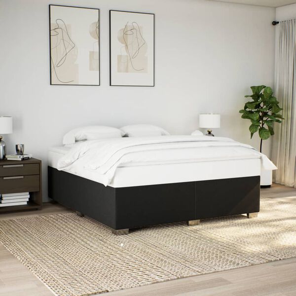 vidaXL Cadre de lit sans matelas noir 180x200 cm tissu
