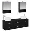 vidaXL Ensemble de mobilier de salle de bain 5 pc Ch&ecirc;ne noir