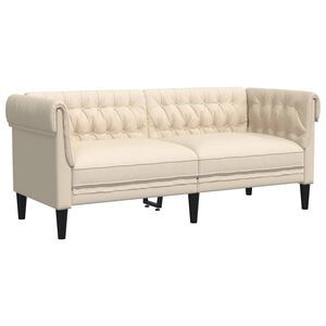 vidaXL Canap&eacute; Chesterfield 2 places lin