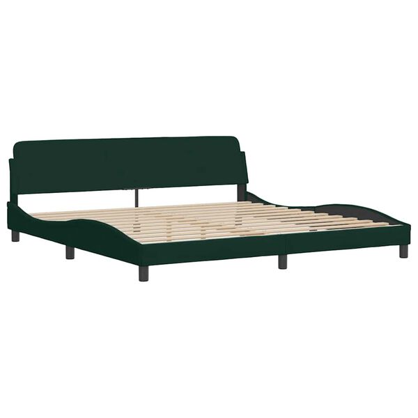 vidaXL Lit avec matelas Dover vert fonc&eacute; 200x200 cm velours