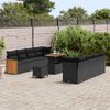 vidaXL Ensemble de canap&eacute; de jardin avec coussin 12 pcs Noir polyrotin