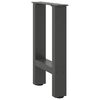 vidaXL Pieds de table basse Anthracite 2 pi&egrave;ces 28 x (42-43) cm Acier