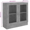 vidaXL Armoire &agrave; vitrine Gris b&eacute;ton 82,5x30,5x80 cm Bois d'ing&eacute;nierie