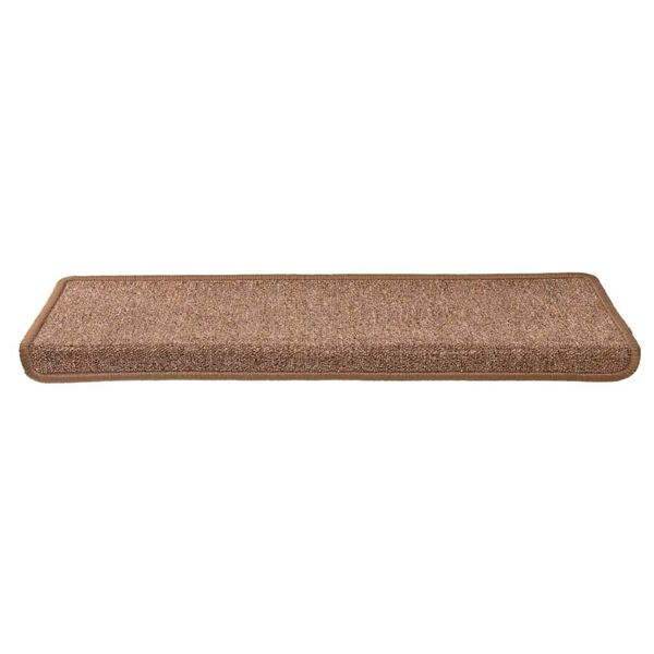 vidaXL Tapis d'escalier 30 pi&egrave;ces 65 x 21 x 4 cm Marron Bord rectangulaire