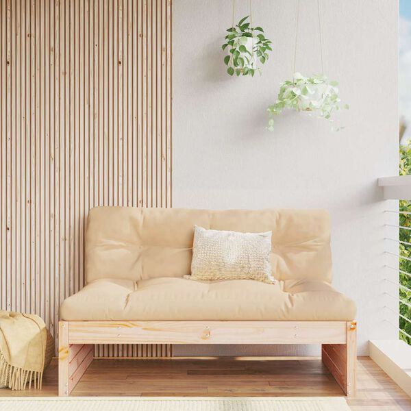 vidaXL Canap&eacute; central 120x80 cm bois de pin massif