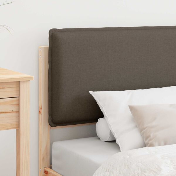 vidaXL Cadre de lit avec t&ecirc;te de lit rembourr&eacute;e Taupe 80 x 200 cm