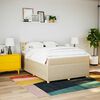 vidaXL Sommier &agrave; lattes de lit avec matelas Cr&egrave;me 160x200 cm Tissu