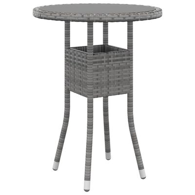 vidaXL Ensemble de bistro de jardin 3 pcs Résine tressée Gris