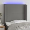 vidaXL T&ecirc;te de lit &agrave; LED Gris fonc&eacute; 93x16x118/128 cm Tissu