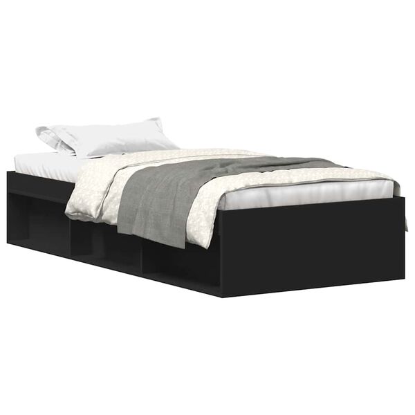 vidaXL Cadre de lit sans matelas noir 75x190 cm