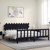 vidaXL Cadre de lit sans matelas noir 200x200 cm bois massif de pin