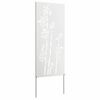 vidaXL Écran de confidentialité de jardin Floral Blanc 50 x 140 cm