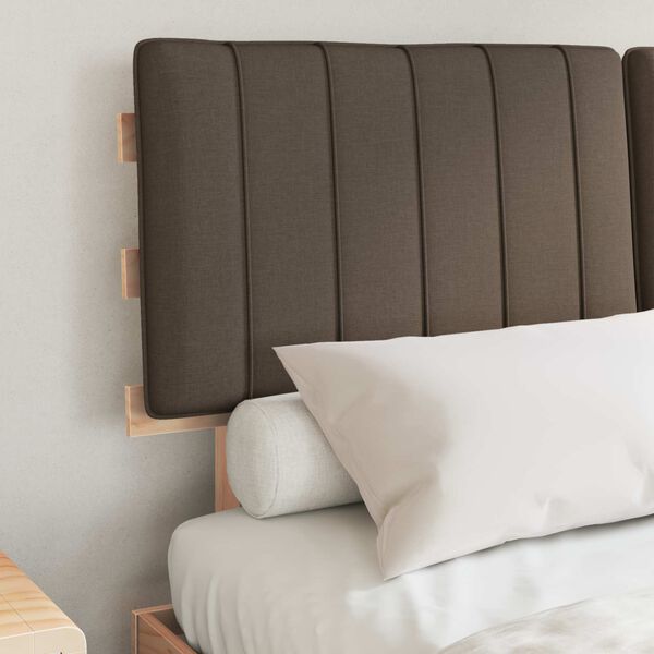 vidaXL Cadre de lit avec t&ecirc;te de lit rembourr&eacute;e Taupe 140 x 190 cm