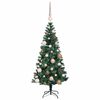 vidaXL Sapin de No&euml;l artificiel pr&eacute;-&eacute;clair&eacute; Vert 120 cm PVC et m&eacute;tal