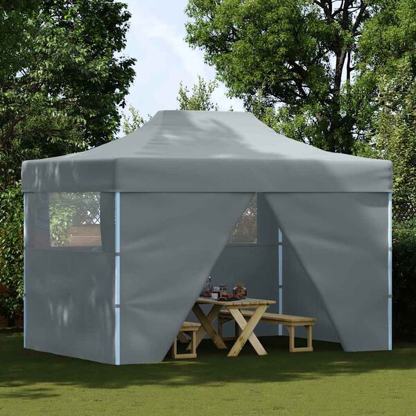 vidaXL Tente de réception pliable avec 4 parois 3x4 m Acier Anthracite
