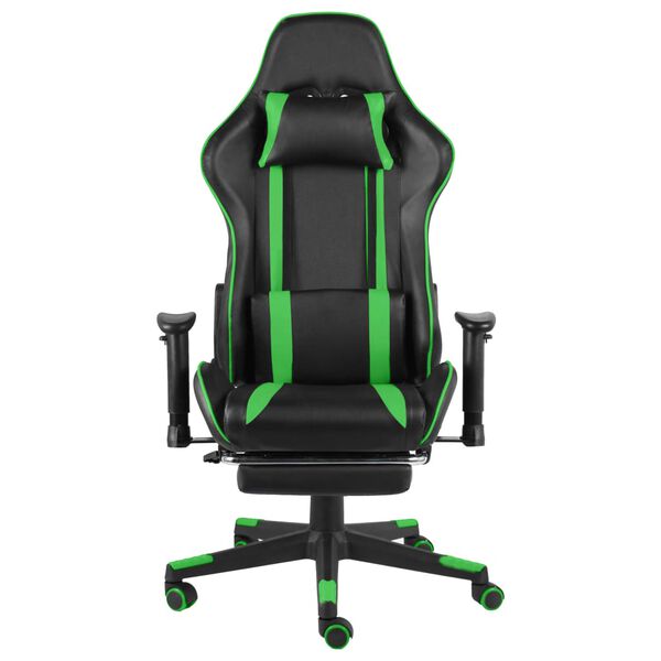 vidaXL Chaise de jeu pivotante avec repose-pied Vert PVC