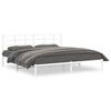 vidaXL Cadre de lit m&eacute;tal sans matelas et t&ecirc;te de lit blanc 200x200 cm