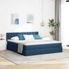 vidaXL Lit avec rangement et LED Bleu 160 x 200 cm Polyester