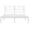 vidaXL Cadre de lit m&eacute;tal sans matelas et t&ecirc;te de lit blanc 135x190 cm