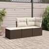 vidaXL Salon de jardin avec coussins 3 pcs marron r&eacute;sine tress&eacute;e
