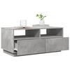 vidaXL Table basse avec lumi&egrave;res LED gris b&eacute;ton 90x49x40 cm