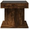 vidaXL Table basse avec LED ch&ecirc;ne fum&eacute; 50x50x45 cm bois d'ing&eacute;nierie