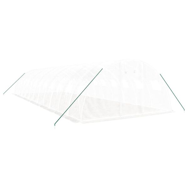 vidaXL Serre avec cadre en acier blanc 48 m&sup2; 12x4x2 m
