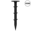 vidaXL Chevilles en plastique 500 pcs Noir &Oslash;3 x 11 cm Plastique