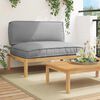 vidaXL Ensemble de Canap&eacute;s Gris 120 x 80 x 69 cm Bois d'Acacia Massif