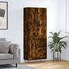 vidaXL Buffet haut Ch&ecirc;ne fum&eacute; 69,5x34x180 cm Bois d'ing&eacute;nierie