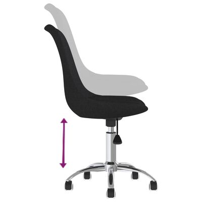 vidaXL Chaises pivotantes à manger lot de 2 Noir Tissu