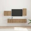 vidaXL Ensemble de meuble TV mural Montage mural 4 pcs Ch&ecirc;ne artisanal