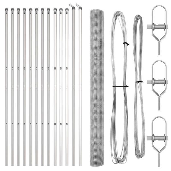 vidaXL Poteau de cl&ocirc;ture. Argent&eacute;