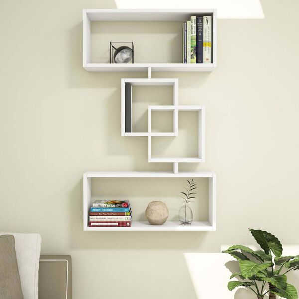 Homemania &Eacute;tag&egrave;re murale Harmony 70x22x117 cm Blanc