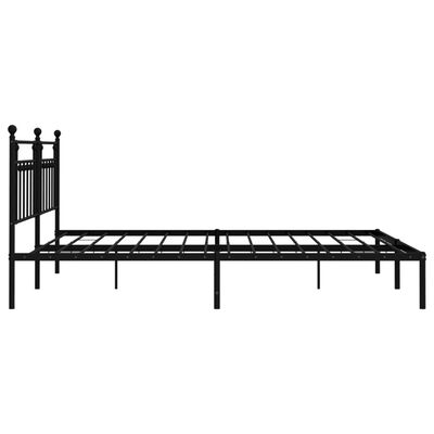 vidaXL Cadre de lit métal sans matelas avec tête de lit noir 193x203cm